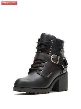 Harley-Davidson Howell Lace Leather Motorcycle Ankle Boots